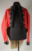 A GEORGE III RED TUNIC with black facing. Welsh Regiment,1803
