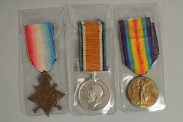 WILLIAM HARTLEY. ROYAL ARMY SERVICE CORPS. DRIVER 015559. TRIO with ribbons. 1914 - 1915 Star.