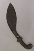 AN UNUSUAL 19TH CENTURY INDIAN STEEL DAGGER, with engraved handle.