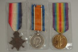 PERCY G. WATERS. ARMY SERVICE CORPS. PTE 078688. TRIO with ribbons. 1914 - 1915 Star.