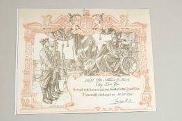 PTE ALBERT J. KENT 40732. CITY OF LONDON YEOMANRY. Honourable Discharge 30th October 1917.