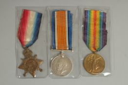 ERNEST C. BURGOYNE. ARMY SERVICE CORPS. PTE 1635. DISCHARGED WITH PAPERS. TRIO with ribbons. Mons