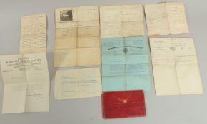 ROBERT HILL, ROYAL ENGINEERS, SAPPER 457108. Paperwork including Certificate of Proficiency in