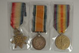 JOHN STEVENS. CHESHIRE REGIMENT. PTE 1715. TRIO with ribbons. 1914 - 1915 Star.