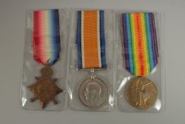 ARTHUR JOHN KEMP 21778. KING'S OWN YORKSHIRE REGIMENT. TRIO, Uninscribed Medal.