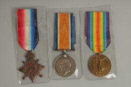 ROBERT SCOTT. ARMY SERVICE CORPS and LABOUR CORPS. PTE 55/4684. TRIO with ribbons. 1914 - 1915 Star,