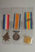 ARTHUR WARRINGTON. ARMY SERVICE CORPS and FIELD AMBULANCE. TRIO with ribbons and boxes. 1914 -