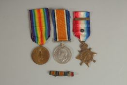 WALTER PRITCHARD. COLDSTREAM GUARDS. PTE 7672. TRIO with ribbons. 1914 - 1915 Star with rosette