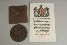 RIFLEMAN MURRAY DOUGLAS FRASER B/203604. RIFLE BRIGADE who died on 18th October 1916. BRONZE DEATH