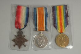 ARTHUR BRAMHALL. R. G. A. GUNNER 51317. TRIO with ribbons.