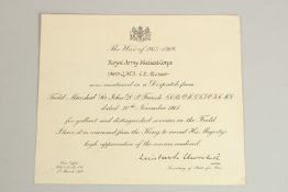 QUARTERMASTER SERGEANT CHARLES E. ROUSE 18645. ROYAL ARMY MEDICAL CORPS. NOTIFICATION OF MENTION