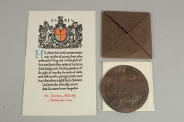 PRIVATE LAWRENCE McCARTHY 136633. MACHINE GUN CORPS (INFANTRY) who died on 16th October 1918, aged