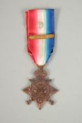G.W.R. W.G. WINGATE R.G.A. 1914 STAR with ribbon, medal with bar.