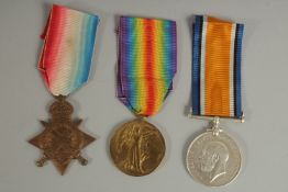 WILLIAM H. BAKER 1914 - 1920. Service Europe. R. A. LIGHT INF. TRIO with ribbons. Two not named 1914