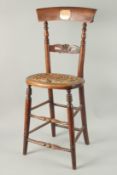 A CHILD'S CORRECTION CHAIR made from the oak slats, ROYAL GEORGE, CIRCA. 1830 - 1840.
