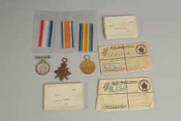 ERNEST ASHTON. ROYAL ENGINEERS. SAPPER 81543. TRIO with ribbons and boxes 1914 - 1915.