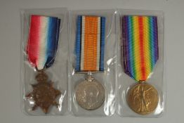 ROBERT G. FRISBY. KING'S ROYAL RIFLE CORPS. PTE 12298. TRIO with ribbons. 1914 - 1915 Star.