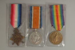 TOM WEBB. YORK and LANCASTER REGIMENT. L/CORP 10964. TRIO with ribbons 1914 - 1915 Star.