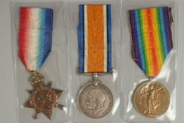 ARTHUR F. MANSBRIDGE. ROYAL SUSSEX REGIMENT. PTE 3046. TRIO with ribbons.