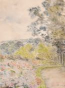 MARTIN SNAPE (1852 - 1930) A GARDEN PATH, watercolour,signed. 6.5ins s 4.25ins and another by a sim