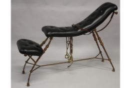CHRISTIAN MAAS, in the manner of Mark Brazier - Jones, a wrought iron and button upholstered black