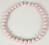 A 12mm / 14mm NATURAL PINK FRESHWATER PEARL NECKLACE with magnetic clasp.