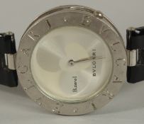 A GENTLEMAN'S BULGARI WRIST WATCH with leather strap. BZ 225 A1888 in a Bulgari box. 427.