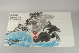 A CHINESE PAINTING ON PAPER with collection book.