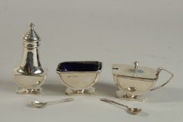 A STERLING SILVER THREE PIECE COMMUNION SET. Birmingham 1947.