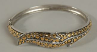 A .925 SILVER AND GILT BRACELET.