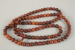 A RHINO HORN BEADED NECKLACE.