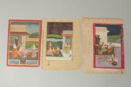 A COLLECTION OF THREE 19TH-20TH CENTURY INDIAN MINIATURE PAINTINGS, each with inscriptions to the