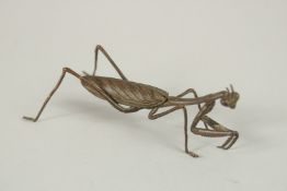 A BRONZE OKIMONO OF A MANTIS.