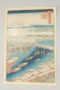 HIROSHIGE UTAGAWA (1797-1858): NIHONBASHI, (ONE HUNDRED FAMOUS VIEWS OF EDO, 1858); original