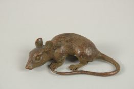 A BRONZE OKIMONO OF A RAT.