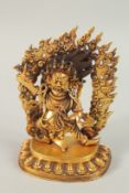 A FINE TIBETAN GILT BRONZE DEITY, 16.5cm high.
