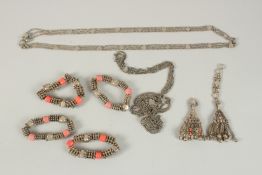 A COLLECTION OF SEVEN OMANI JEWELLERY PIECES, (7).