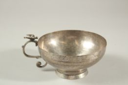 A RARE 17TH -18TH CENTURY OTTOMAN TURKISH SILVER LARGE MEASURING CUP, bearing tughra marks of Sultan