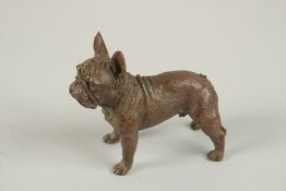 A BRONZE OKIMONO OF A DOG.