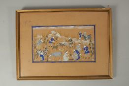AN EARLY 20TH CENTURY PERSIAN GOUACHE PAINITNG ON PAPER, SIGNED IMAMI (top right), framed and