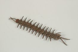 AN ARTICULATED BRONZE OKIMONO OF A CENTIPEDE.