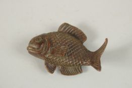 A BRONZE OKIMONO OF A FISH.