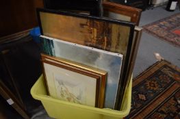 A small group of paintings and prints.