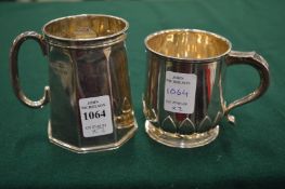 Two silver Christening cups.