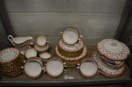 A Spode Fleur de Lis, red, twelve place dinner service.