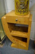 A pair of Art Deco style burr wood bedside single drawer tables.