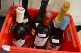 Six bottles of wine.