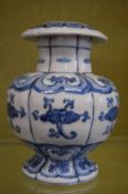 A Chinese blue and white vase.