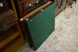 Two folding bridge tables.