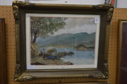 Maziani, Italian coastal landscape, oil on board.